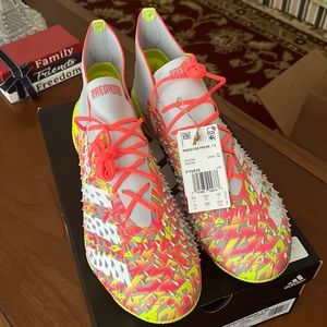 Men's adidas Predator Freak.1 Firm Ground Cleats Pink/Orange/Yellow/White